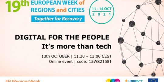banner advertising event in October 2021 on the topic of digital for the people
